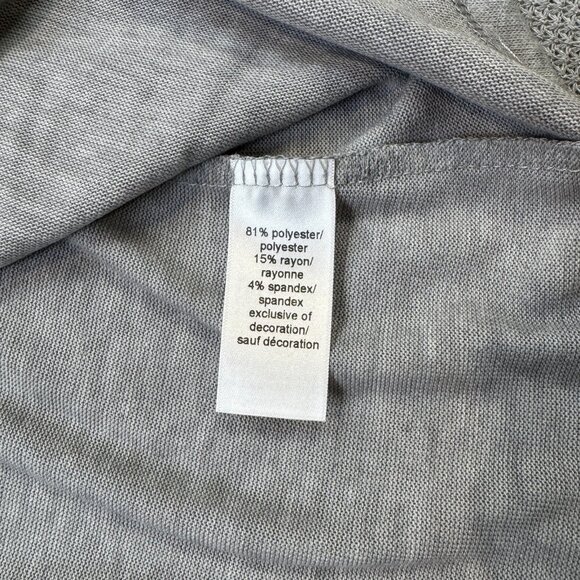 Maurices Womens Sz S Gray Wrap Top Cowl Neck Asymmetrical Fringe Long Sleeve NWT - Picture 9 of 14